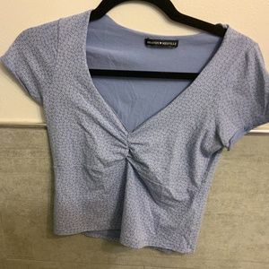 Brandy Melville Blue Cropped Tee